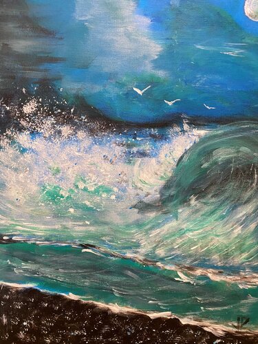 Embruns au clair de lune by Jean-pierre Georlette, Painting for Sale on Singulart