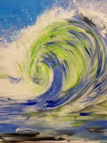 La mer...qu'on voit danser...le long ...des golfes clairs.. !!! merci Monsieur Trenet!!! by Jean-pierre Georlette, Painting for Sale on Singulart