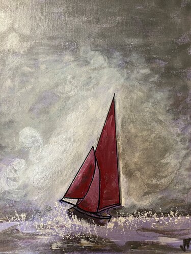 navigation crépusculaire by Jean-pierre Georlette, Painting for Sale on Singulart