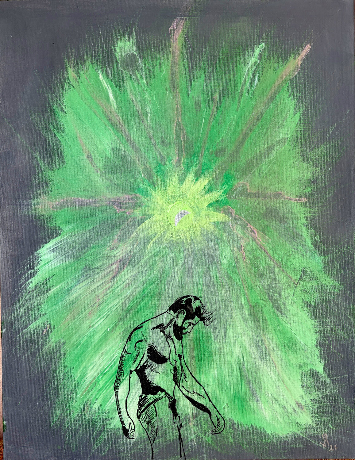 Pensée lumineuse Jean-pierre Georlette Original painting for sale