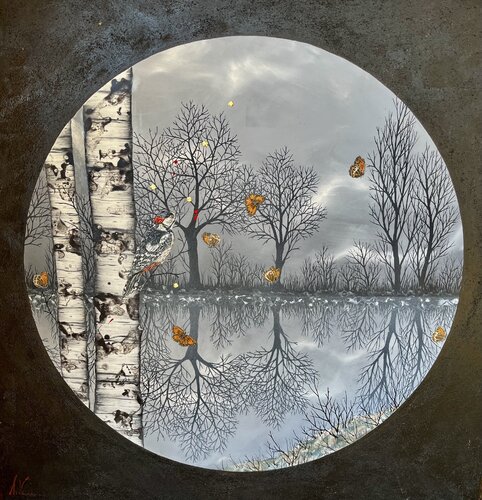 pic épeiche au bord du lot de arnaud vannier, Pintura a la venta en Singulart