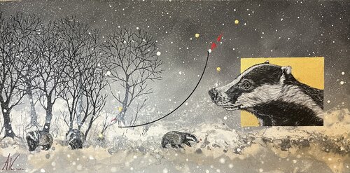 les blaireaux by arnaud vannier, Painting for Sale on Singulart