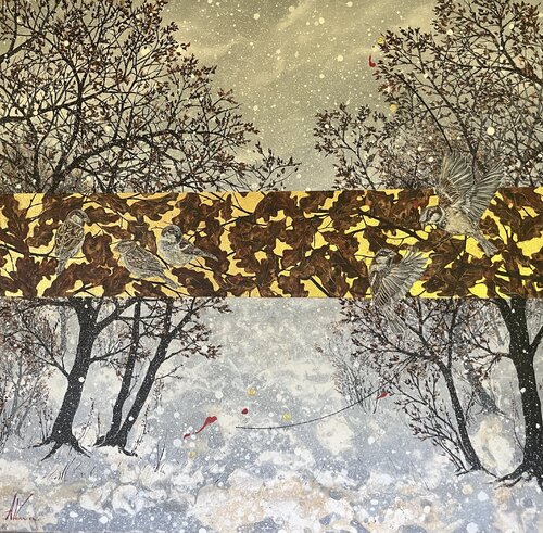 les gardiens de l automne by arnaud vannier, Painting for Sale on Singulart