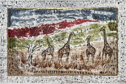 L'oro oltre - Savana van Angelica Vittone, Schilderij te koop op Singulart