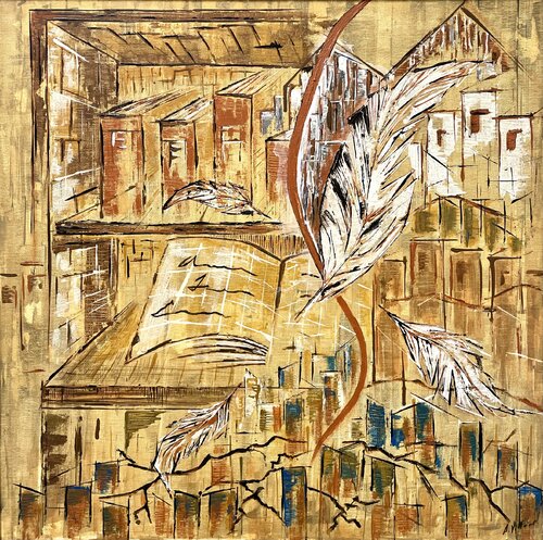 La parola è piuma di Angelica Vittone, Pittura in vendita su Singulart