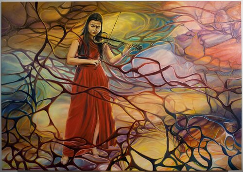 skrzypaczka von Aleksander Stolicki, Malerei kaufen auf Singulart