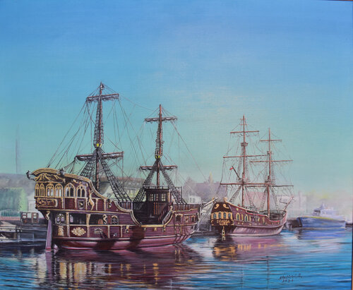 STATKI WYCIECZKOWE ŁEBA de Aleksander Stolicki, Pintura a la venta en Singulart