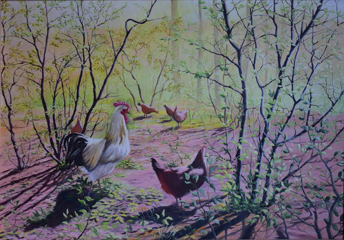 kury de Aleksander Stolicki, Pintura a la venta en Singulart