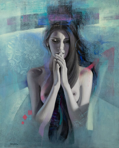 The silence between the notes van Pedro Sanz, Schilderij te koop op Singulart