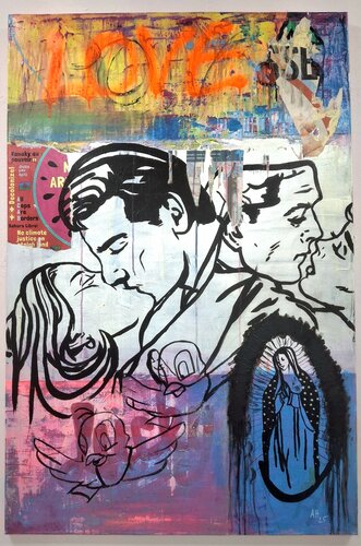 Kisswall "Heterokuss" van Achim Horras, Schilderij te koop op Singulart