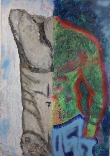 Torso früher -heute par Achim Horras, Peinture en vente sur Singulart