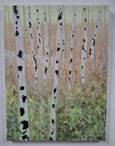 Birkenwald by Achim Horras, 油畫 for Sale on Singulart