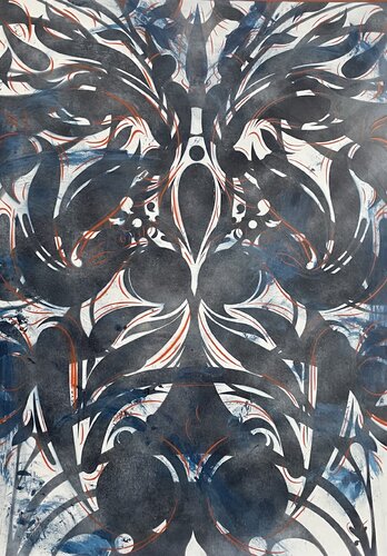 Les ombres d'Hermann Rorschach di Miils.Artcontact@Gmail.Com Miils, Pittura in vendita su Singulart