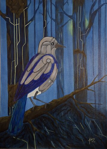 The Messenger from the Edge of Time di Alina Rotaru, Pittura in vendita su Singulart