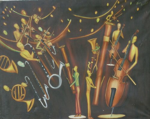 The Orchestra Crescendo van Alan Reddick, Schilderij te koop op Singulart