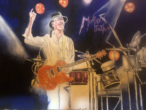 Carlos Santana at Montreux Jazz Festival von Alan Reddick, Malerei kaufen auf Singulart