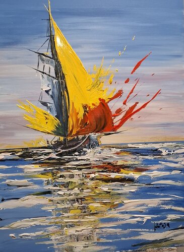 Golden Surge van Nataša Vujnović, Schilderij te koop op Singulart