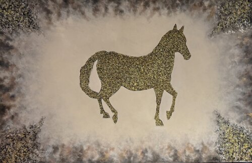 The golden horse de Mariann Haukaas, Pintura a la venta en Singulart