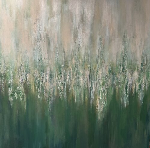 Rain in the forest by Mariann Haukaas, Painting for Sale on Singulart
