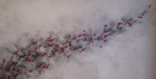 The red line of love van Mariann Haukaas, Schilderij te koop op Singulart