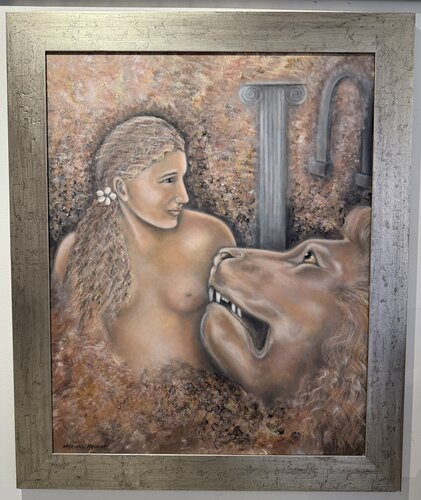 The greek catwoman with love di Mariann Haukaas, Pittura in vendita su Singulart