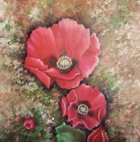 The beauty of red van Mariann Haukaas, Schilderij te koop op Singulart