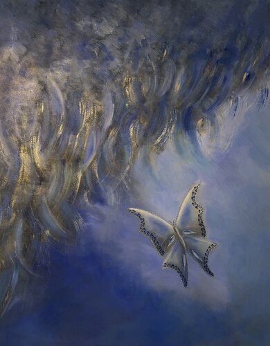 The Butterfly from the univers di Mariann Haukaas, Pittura in vendita su Singulart