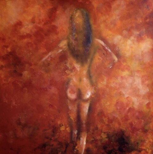 The woman on fire di Mariann Haukaas, Pittura in vendita su Singulart