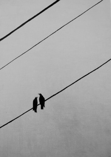 Birds and wires 2 von Ana Hercigonja Gutschy, Malerei kaufen auf Singulart