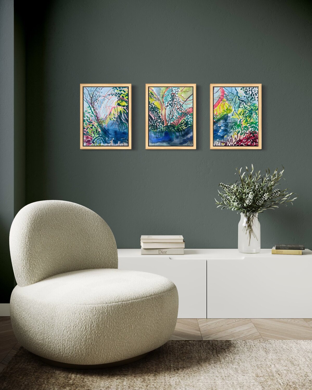 Resting in Nature Tryptych Alice Gavin Atashkar