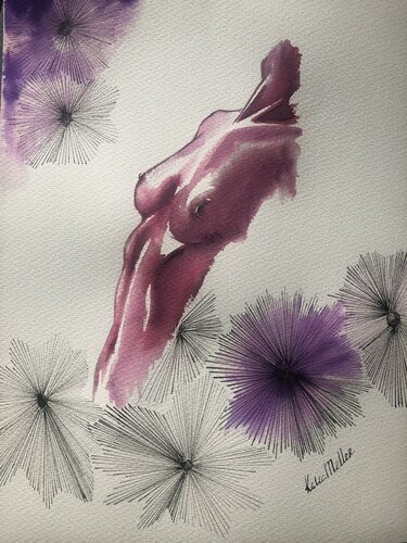 Purple shadows par Katia Meller, Peinture en vente sur Singulart