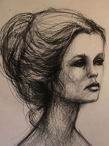 Brigitte Bardot Portrait de Pierre Laffillé, Obra en papel a la venta en Singulart