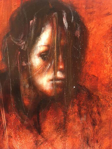 Profil rouge de Pierre Laffillé, Pintura a la venta en Singulart