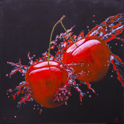 Kirschen von Simone Miksch, Malerei kaufen auf Singulart