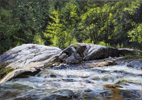 Wasser und Steine by Simone Miksch, Painting for Sale on Singulart