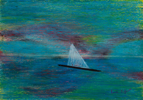 Ultima  vela  green.. par Lucio Salzano, Peinture en vente sur Singulart