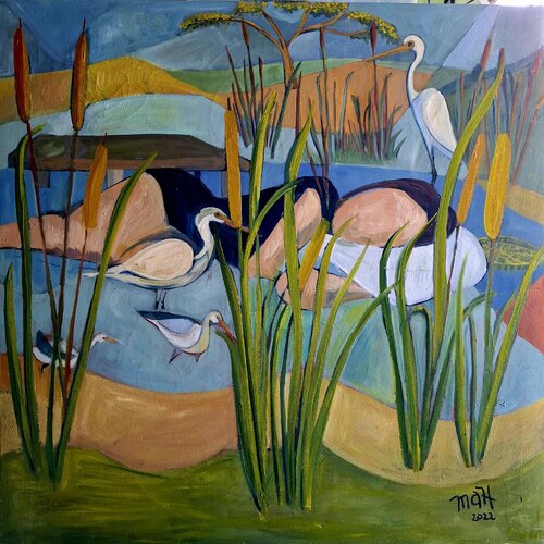 Lagoon lullaby by Maria Alejandra Hernandez, Painting for Sale on Singulart