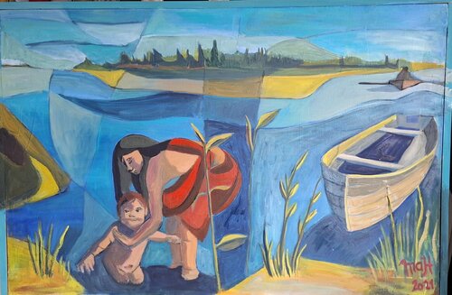 Baño en el rio de Maria Alejandra Hernandez, Pintura a la venta en Singulart