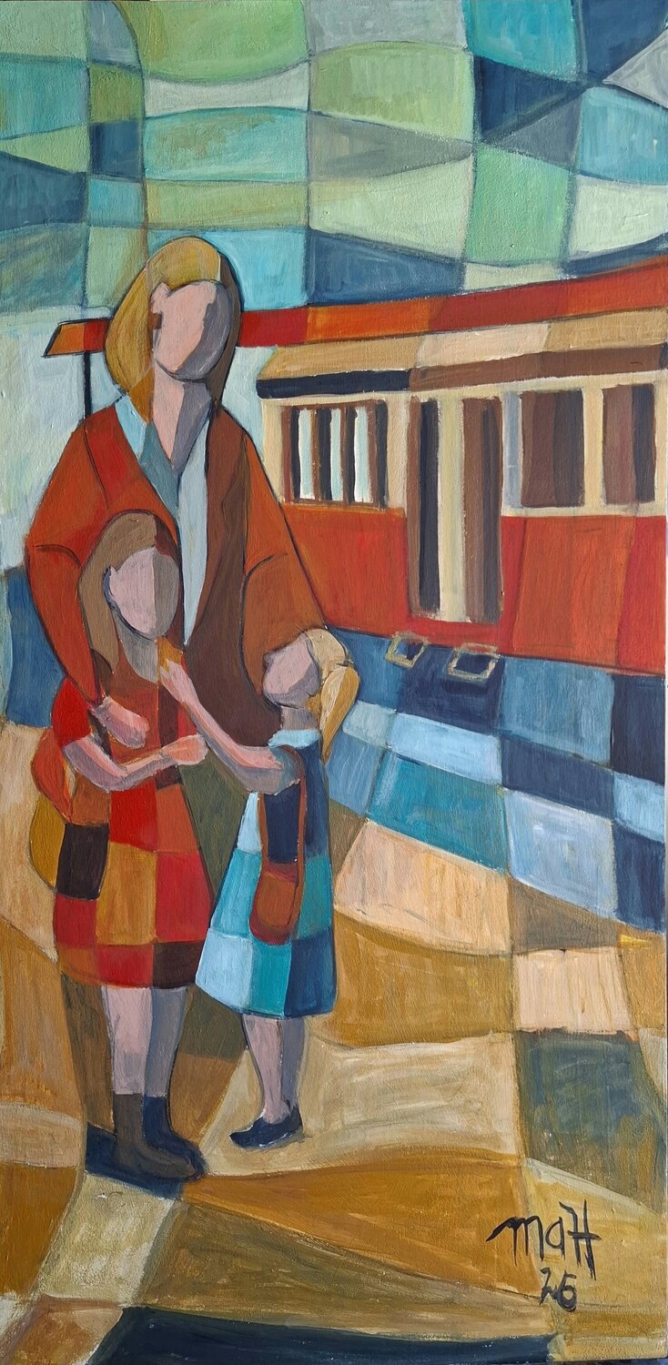 La espera en el andén (mi espera) Maria Alejandra Hernandez Originalgemälde zu verkaufen