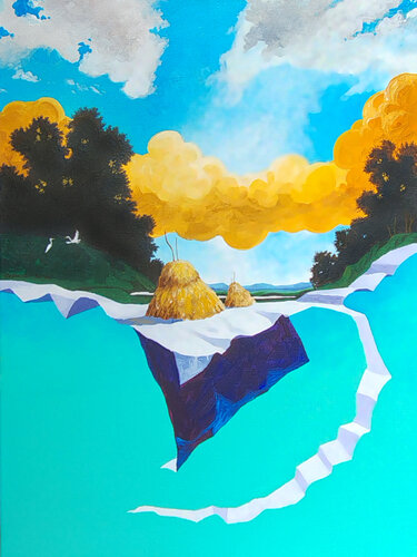 Floating Landscape von Ranjit Balmuchu, Malerei kaufen auf Singulart