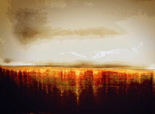 Golden Landscape by Stefan Görres, Work on Paper for Sale on Singulart