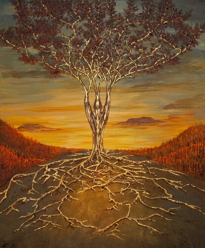 Rooted in Gold by Gergely Fabian, 회화 for Sale on Singulart