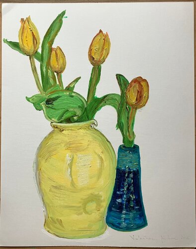 Tulips in harmony by Valentina Barbieru, Painting for Sale on Singulart
