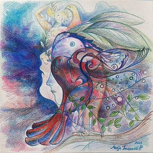 Pillars of Creation di Marija Tanaskovic Papadopoulos, Disegno in vendita su Singulart