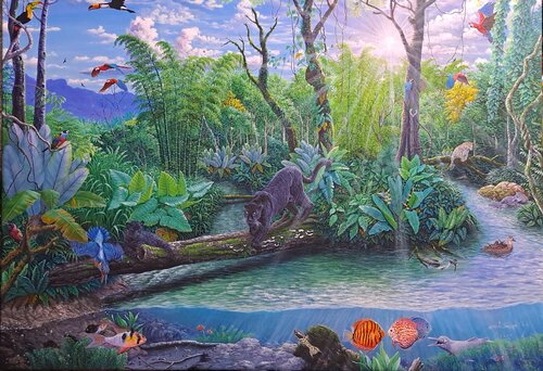 Etapas de la vida entre dos mundos par José Luis Toaquiza Chugchilan, Peinture en vente sur Singulart