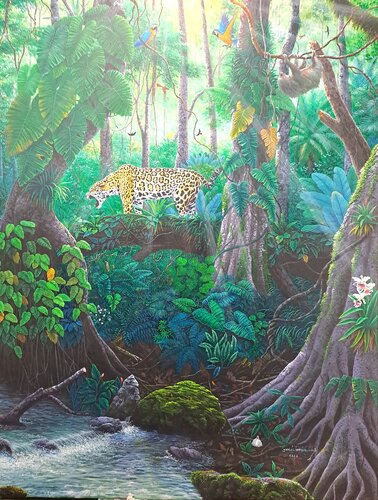 El poder del rugido par José Luis Toaquiza Chugchilan, Peinture en vente sur Singulart