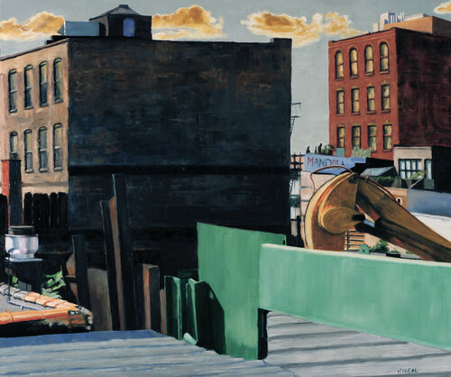Green Wall/Yellow-NYC von Patty Neal, Malerei kaufen auf Singulart