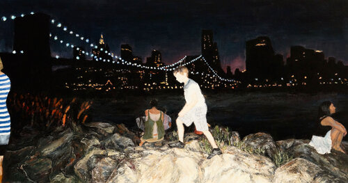 Below the Bridge-NYC di Patty Neal, Pittura in vendita su Singulart