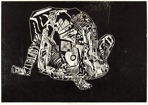 Figure V (woodcut) von Sebastian Skowroński, Druck kaufen auf Singulart