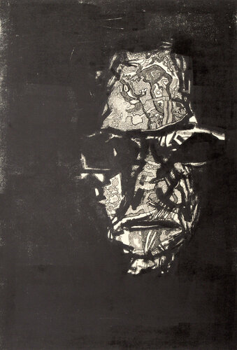 Self-portrait (ink and monotype, technical pen) di Sebastian Skowroński, Altri media in vendita su Singulart